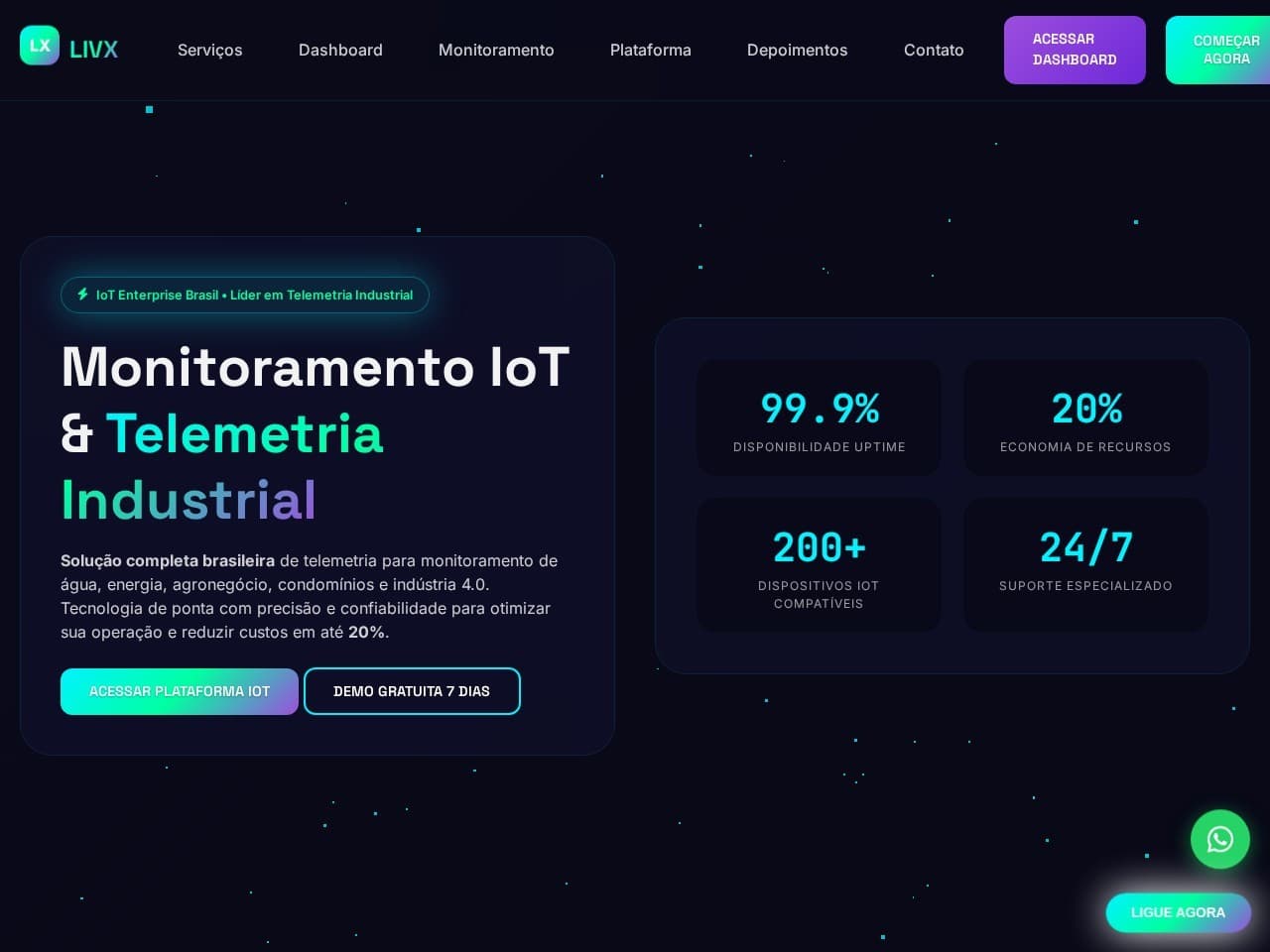 Captura real do site da LivX.