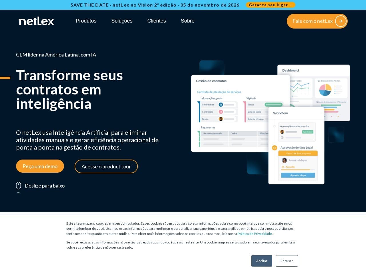 Captura real do site da netLex.